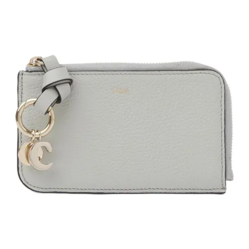 Chloe Alphabet GRAIN LEATHER Мелочь Кошелек Кошелек Женские Пыльно-голубой