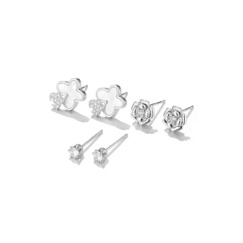 Clect Серьги-гвоздики с синтетическим кубическим цирконием Женские