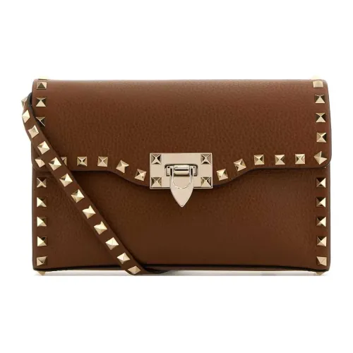 Valentino Rockstud Телячья кожа Сумка через плечо Маленькая сумка Женская Табак