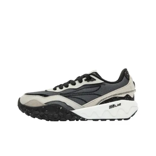 361° Crunchy Biscuit 2 Противоскользящий Устойчивый к истиранию Низкий Топ Тефловые Кроссовки Женские Черный Серый