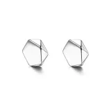 Геометрический магнитный зажим для волос, серьги - серебряный