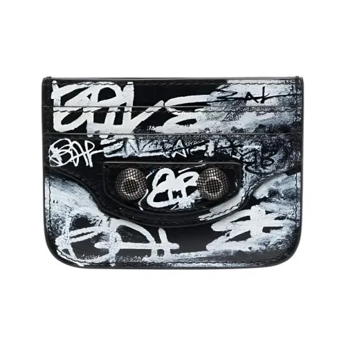 Balenciaga Le Cagole Телячья кожа Держатель для карт Женские Черный Белый