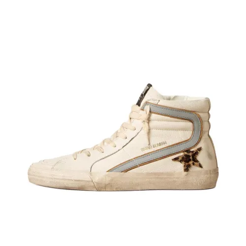 Golden Goose Slide High Топ Скейтборд Кроссовки Женские Бежевые