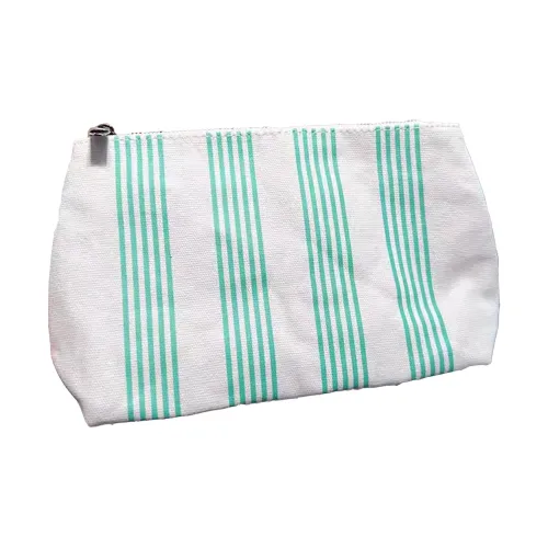 ZUMALONG Зеленые полосы Canvas Косметичка для хранения