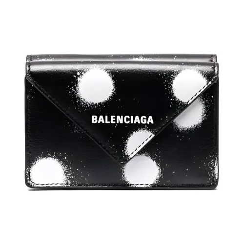 Balenciaga Papier Коровья кожа Кошелек Мини Женский Черный Белый