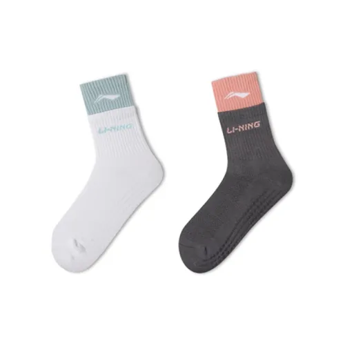 LINING Белый+Серый Женские MID Носки до икры