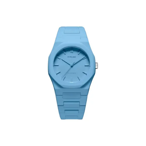 D1 MILANO Watch Кварцевый механизм Поликарбонатный ремешок 37 мм Синий циферблат Унисекс