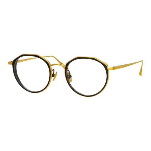 Linda Farrow Титановый сплав Овал Оправы для очков Женские Золото