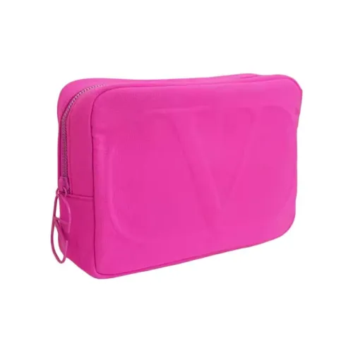 Valentino Розовый Красный Холст Косметичка Хранение