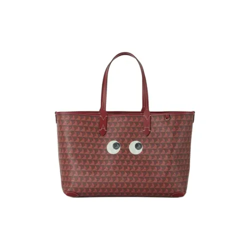 Anya Hindmarch Покрытый холст Тоут Сумка Сумка для покупок Сумка среднего размера Женская Красная