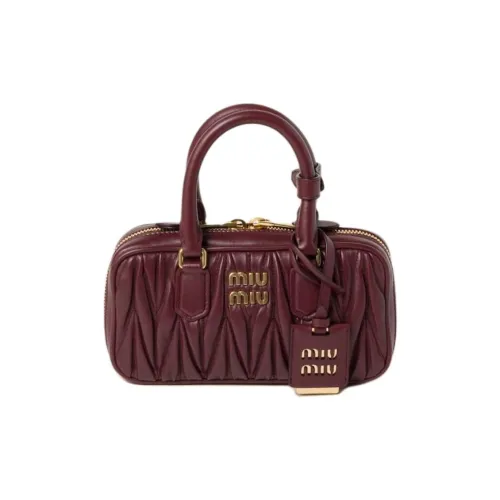 MIU MIU Arcadie Series Кожа Сумка через плечо Сумка Мини Женская Гранат Красный