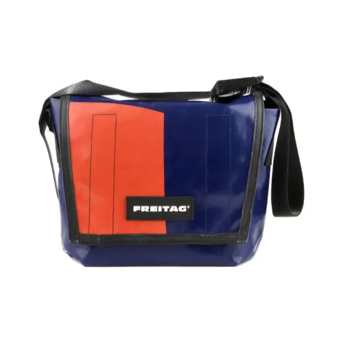FREITAG Полиэстер Курьерская Сумка Сумка через плечо Сумка на плечо Унисекс Морской Синий и Оранжевый