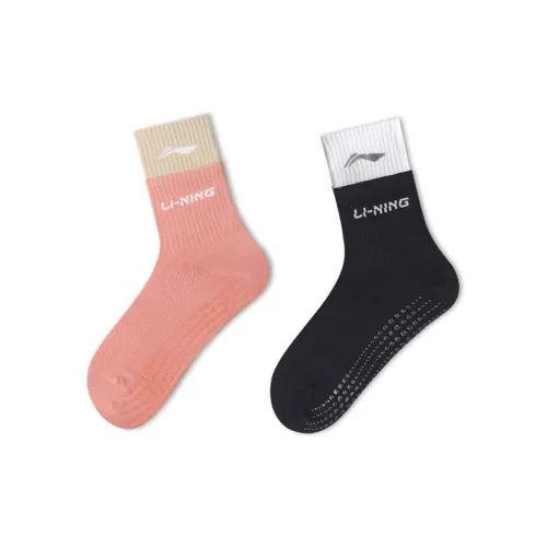 LINING Розовый + Черный 2 шт Женские MID Носки до икры
