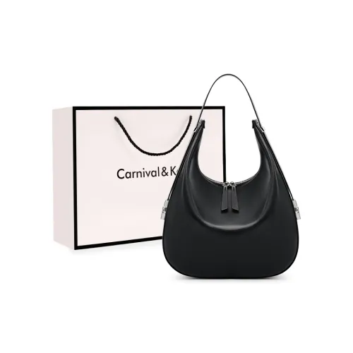 Carnival Keep Коровья кожа с синтетической кожей Полумесяц Сумка Сумка через плечо Сумка среднего размера Женская Белая Черная