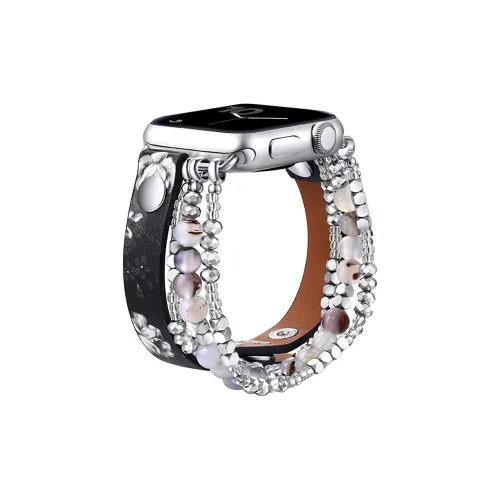 Часы Vobafe Полоска Apple Совместимость Кожа + Жемчужный Материал