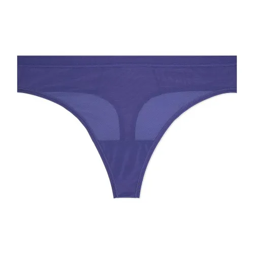 Victoria's Secret Curvy Couture Прозрачная Сетка Высокий Крой Стринг-Панталоны V B Нижнее белье Женское 1 Пачка Винтажный Синий