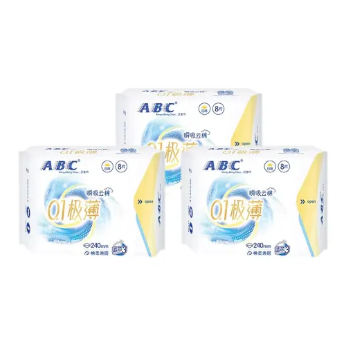 ABC Ультра Тонкий ZERO Feel Ежедневные Гигиенические Прокладки Светлый Wa Дышащий 240 мм*8 Листов Пачка*3