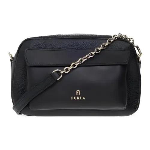 Furla Favola Кожа Camera Сумка Сумка Сумка через плечо Сумка через плечо Средний Женская Черная
