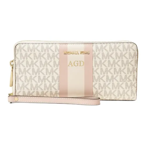 MICHAEL KORS Покрытый холст Кошелек Женский Белый и Розовый