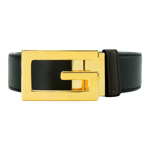 GUCCI Square G Золотой Пряжка Двойной Слой Кожаные Ремни Унисекс
