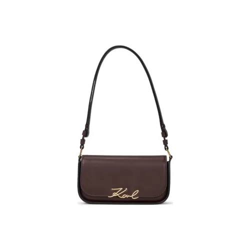 Сумка из коровьей кожи Karl Lagerfeld сумка через плечо женская темный шоколад