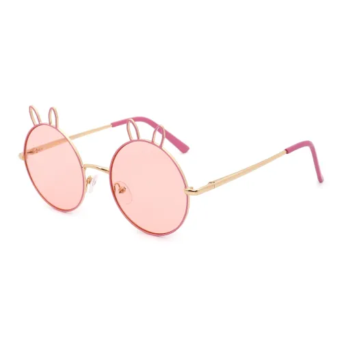 Пара Ponyo Металл Круглые Солнцезащитные очки Детские Розовые