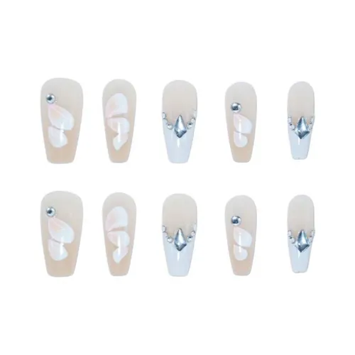 T Z Luxury Handmade Nail Stickers Water Flower Enchantress с Ромбом Кошка's Eye False Nail Средний LADDER 24mm