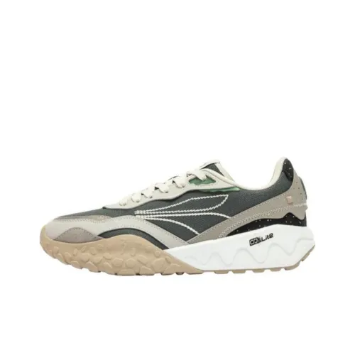 361° Crunchy Biscuit 2 Противоскользящий Устойчивый к истиранию Низкий Топ Тяжелая подошва Кроссовки Мужские Серый Коричневый