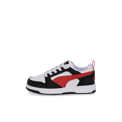 PUMA Rebound v6 Детские Скейтбординги Низкий Топ Белый/Черный/Красный Kids