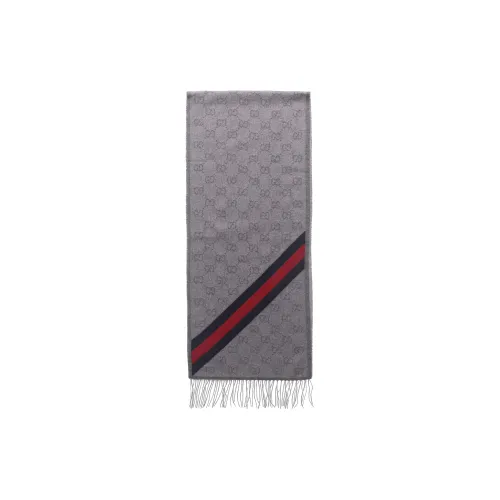 GUCCI Вязаные шарфы Темно-серый Женские