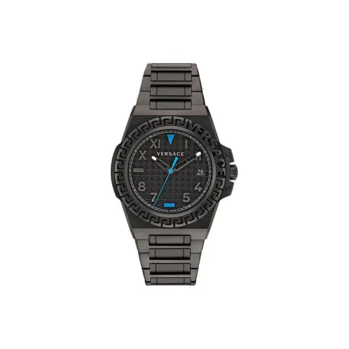 VERSACE Business Collection Мужские часы Кварцевый механизм Ремешок из нержавеющей стали 44 мм Черный циферблат