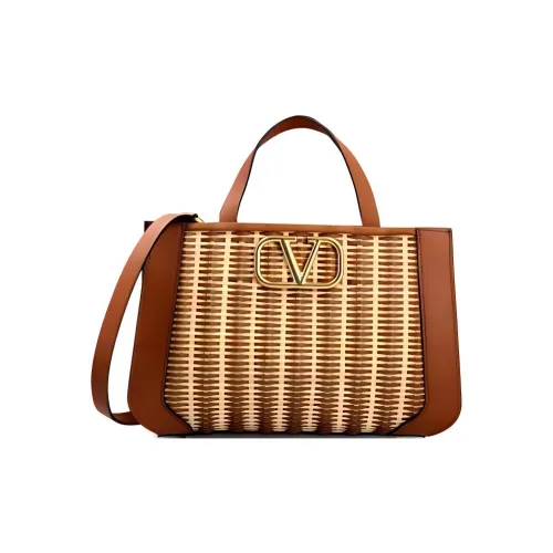 Valentino Кожа Сумка Сумка через плечо Женская Бежевая Коричневая