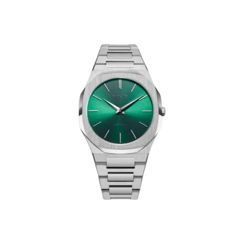 D1 MILANO Мужские часы Кварцевый механизм Ремешок из нержавеющей стали 40 мм Зеленый циферблат
