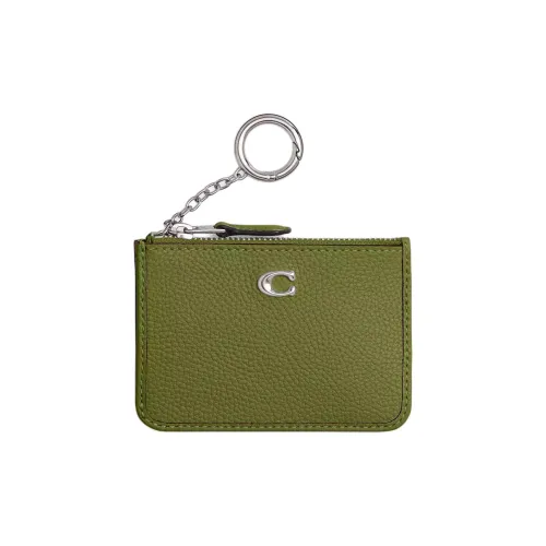 COACH Skinny Id Case Кожаный держатель для карт Mini Женский Оливково-зеленый