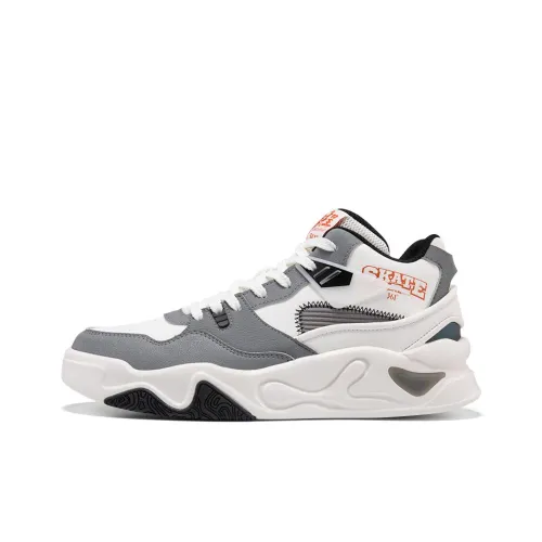 361° Slip Resistant Height Increasing MID Top Скейтборд Кроссовки Мужские Белый Серый