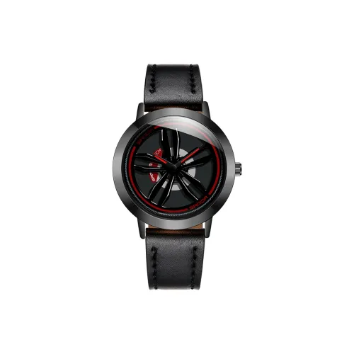 Sanda Кварцевый механизм натуральная кожа ремешок часы унисекс черный циферблат