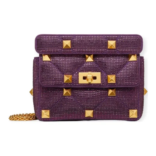 Valentino Rhinestone Bag Shoulder Bag Medium Women's Purple