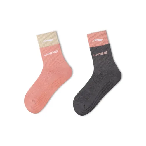 LINING Розовый+Серый 2 шт Женские MID Носки до икры
