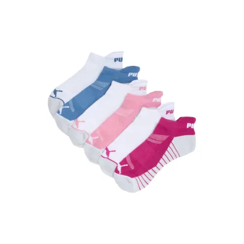 PUMA Low Cut 6 пар Белый Синий+Синий+Белый Розовый+Розовый+Белый Розовый Красный+Розовый Красный Женские носки