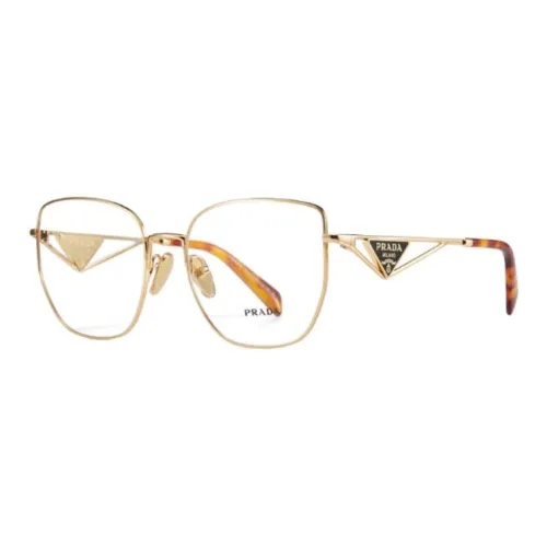 PRADA Пластина And Металл Нерегулярная форма Оправы для очков Женские Золотой черный Белый