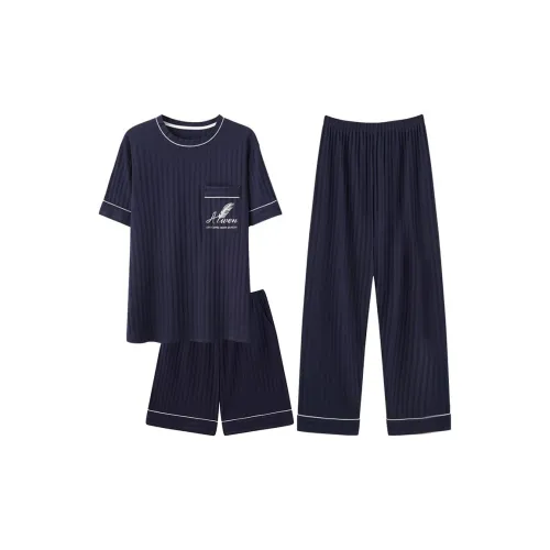 Ordifen Pajama Комплект Мужской 3-штучный Комплект Темно-синий
