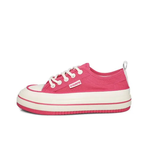 B10CROWN Slip-resistant Abrasion-resistant Low-top Canvas Shoes Women's Pink Red B10CROWN Противоскользящие Износостойкие Низкие Кеды Женские Розовый Красный