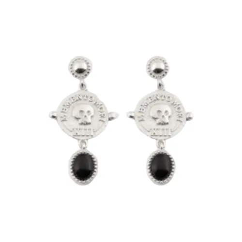 NOVE25 Серьги Женские Серебряные Черные