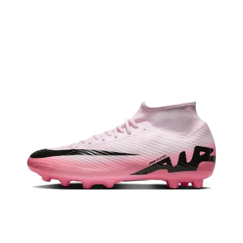 Ники Mercurial Superfly 9 Футбольные бутсы Высокие Топ Розовый/Черный Мужской