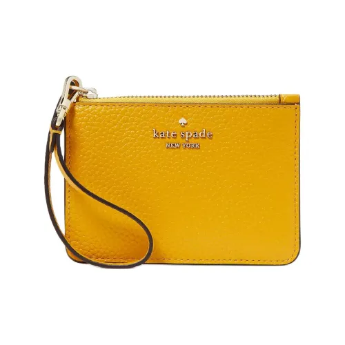 Kate Spade Зернистая кожа личи кожа картхолдер маленький женский нарцисс желтый