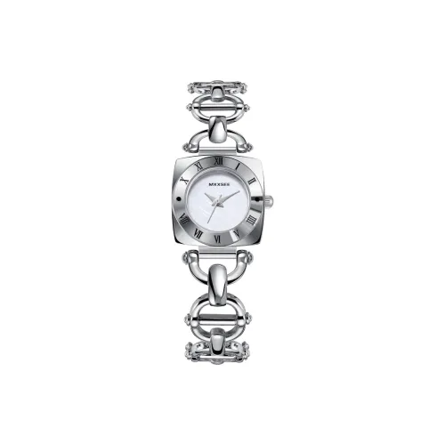 MXXSEE Коробка Greeting Card Writing Service Кварцевый механизм Стальной ремешок Часы Женские часы Белый циферблат