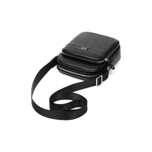 VIHUS Сумка через плечо из натуральной коровьей кожи стандартная мужская черная