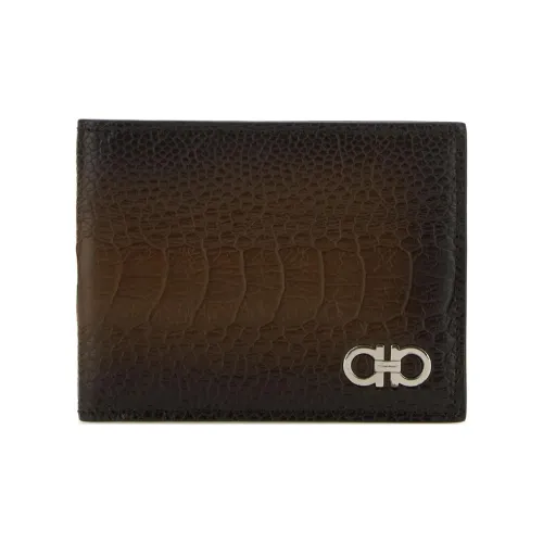 FERRAGAMO Кожа Кошелек Мужской Черный Коричневый