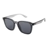 Темно-серая прозрачная оправа с циановыми линзами