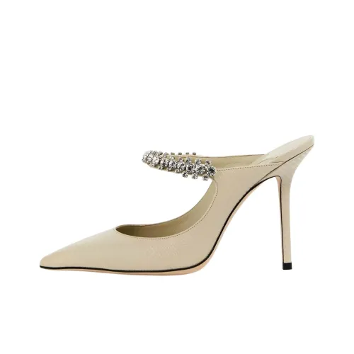 Jimmy Choo Bing Домашние тапочки 10 см Женские Бежевый